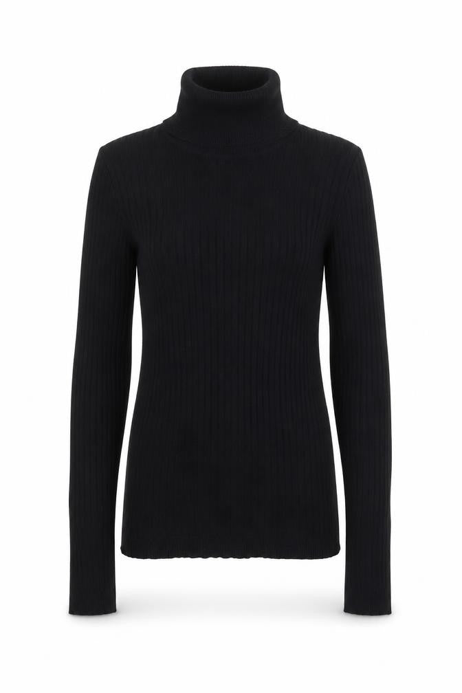 Primark Womens Black Roll Neck  Viscose Pullover Jumper Size 2XS
