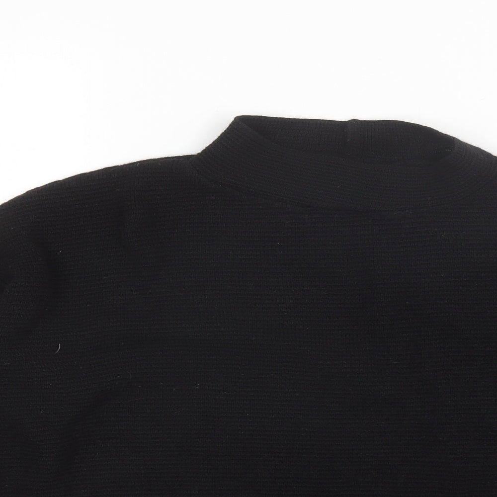New Look Womens Black Mock Neck  Acrylic Pullover Jumper Size 12