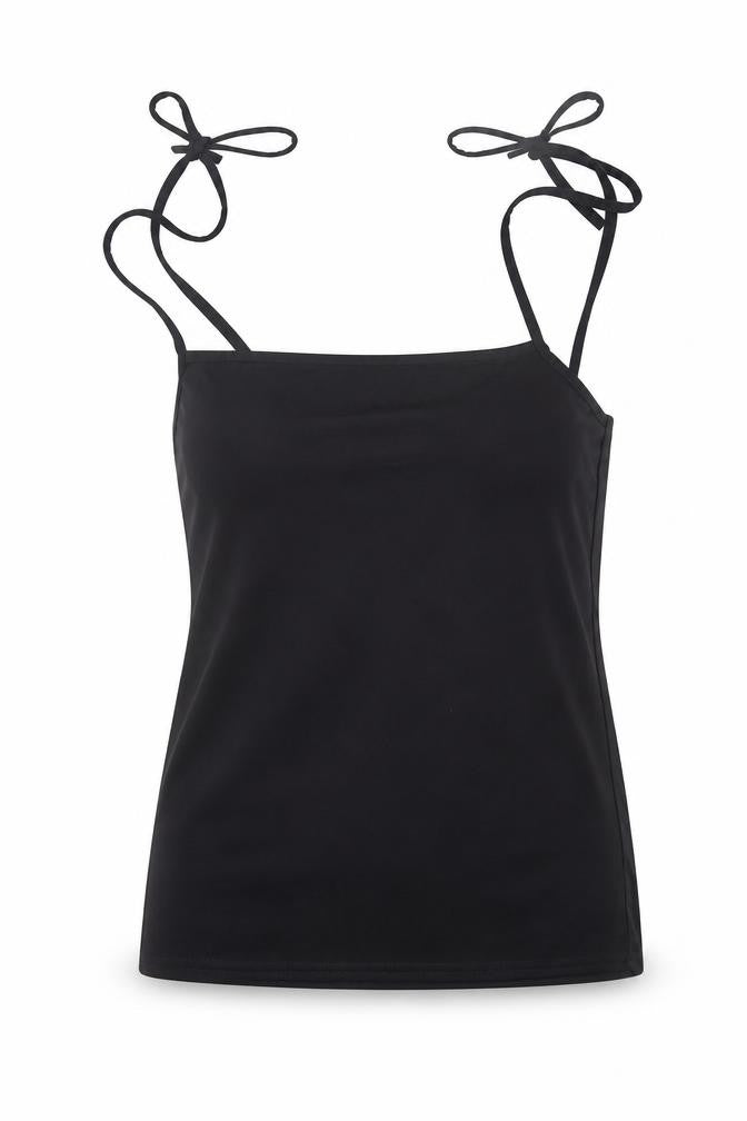 PRETTYLITTLETHING Womens Black  Polyester Camisole Blouse Size 10 Round Neck