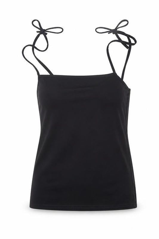 PRETTYLITTLETHING Womens Black  Polyester Camisole Blouse Size 10 Round Neck