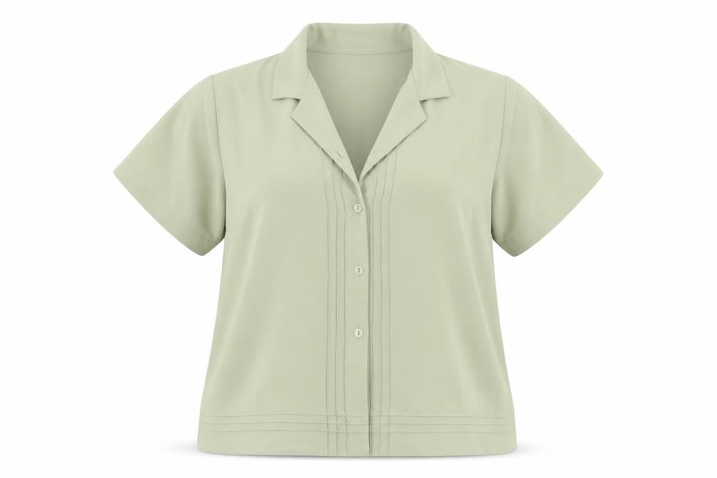 Berkertex Womens Green  Polyester Basic Button-Up Size 16 Collared