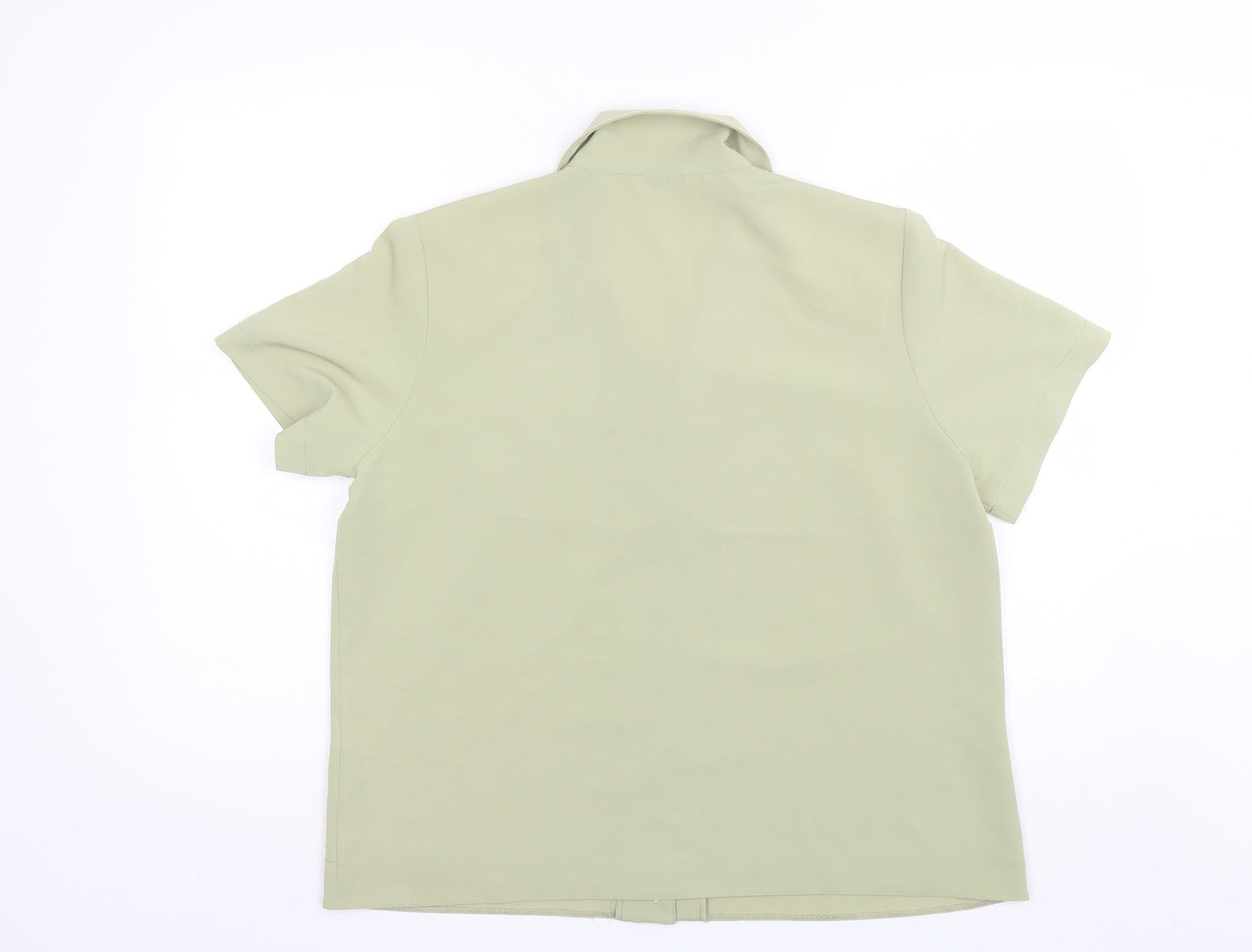 Berkertex Womens Green  Polyester Basic Button-Up Size 16 Collared