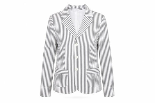 Damart Womens Grey Striped  Jacket Blazer Size 16