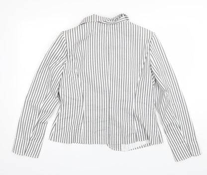 Damart Womens Grey Striped  Jacket Blazer Size 16
