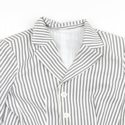 Damart Womens Grey Striped  Jacket Blazer Size 16