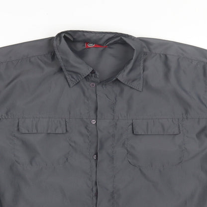Whispering Smith Mens Grey  Polyester  Button-Up Size XL Collared