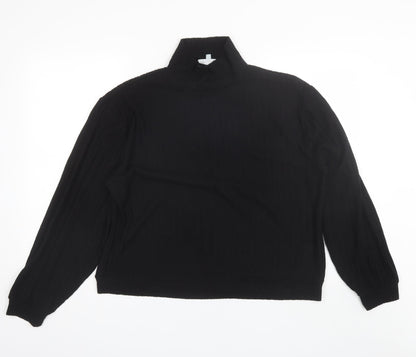 Preloved Loungable Womens Black Mock Neck  Polyester Pullover Jumper Size 14 - Front