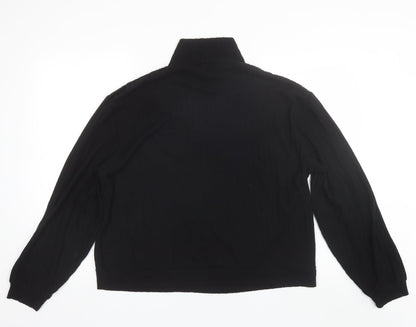 Preloved Loungable Womens Black Mock Neck  Polyester Pullover Jumper Size 14 - Back