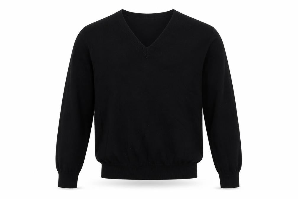 H&M Mens Black V-Neck  Viscose Pullover Jumper Size M