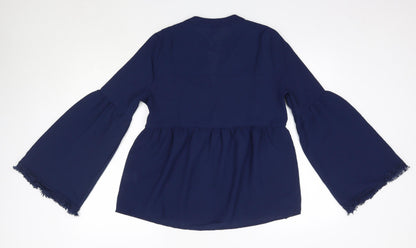 SHEIN Womens Blue  Polyester Basic Blouse Size XS Round Neck
