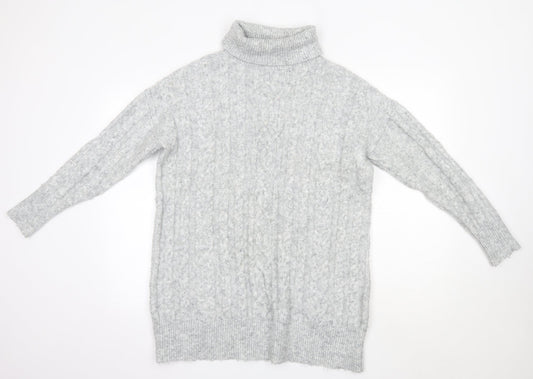 Matalan Womens Grey Roll Neck  Acrylic Pullover Jumper Size S