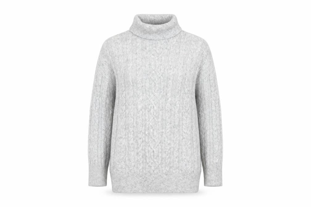 Matalan Womens Grey Roll Neck  Acrylic Pullover Jumper Size S