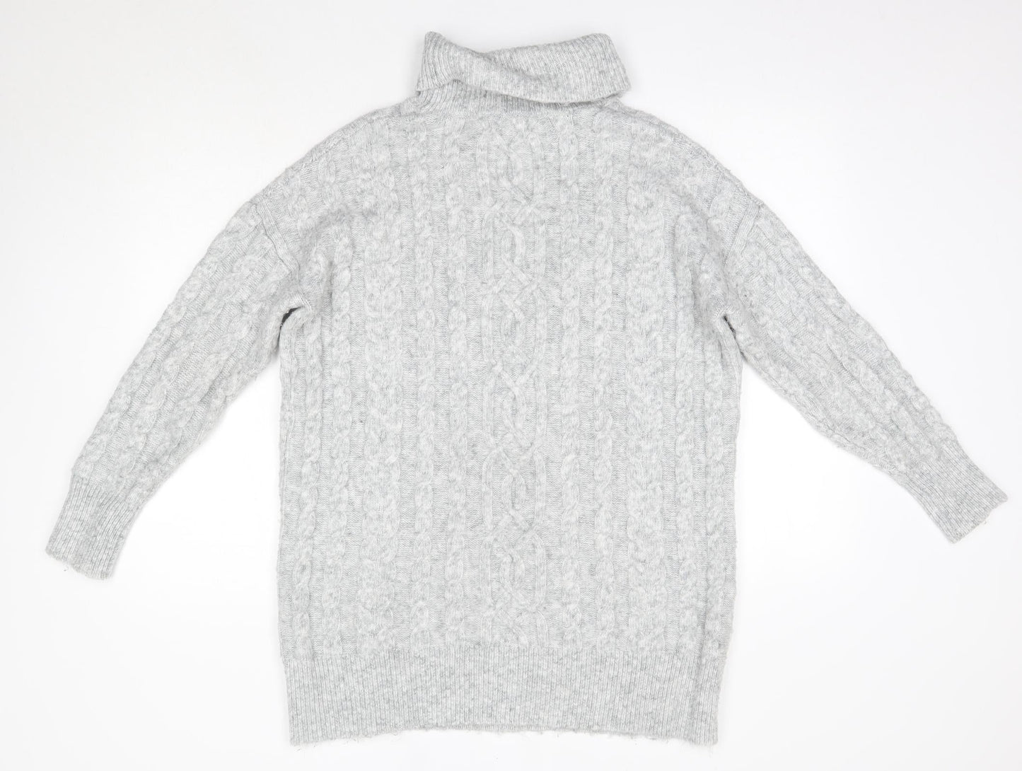Matalan Womens Grey Roll Neck  Acrylic Pullover Jumper Size S