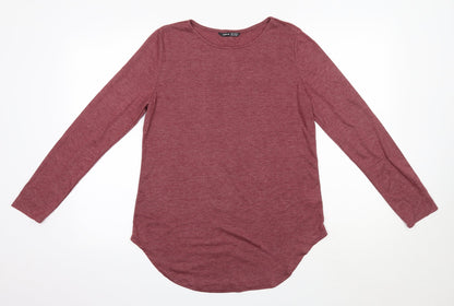 SHEIN Womens Pink  Polyester Basic Blouse Size M Round Neck