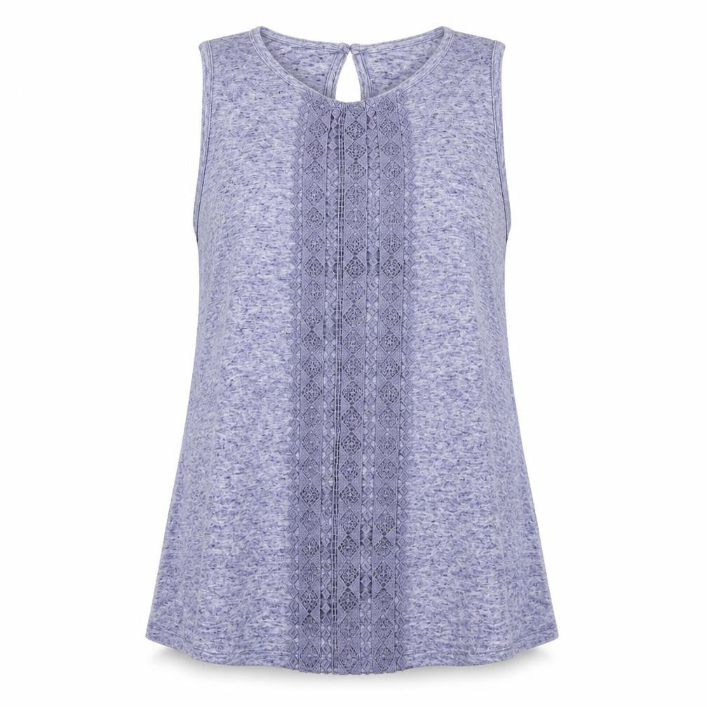 F&F Womens Blue  Polyester Basic Blouse Size 12 Round Neck