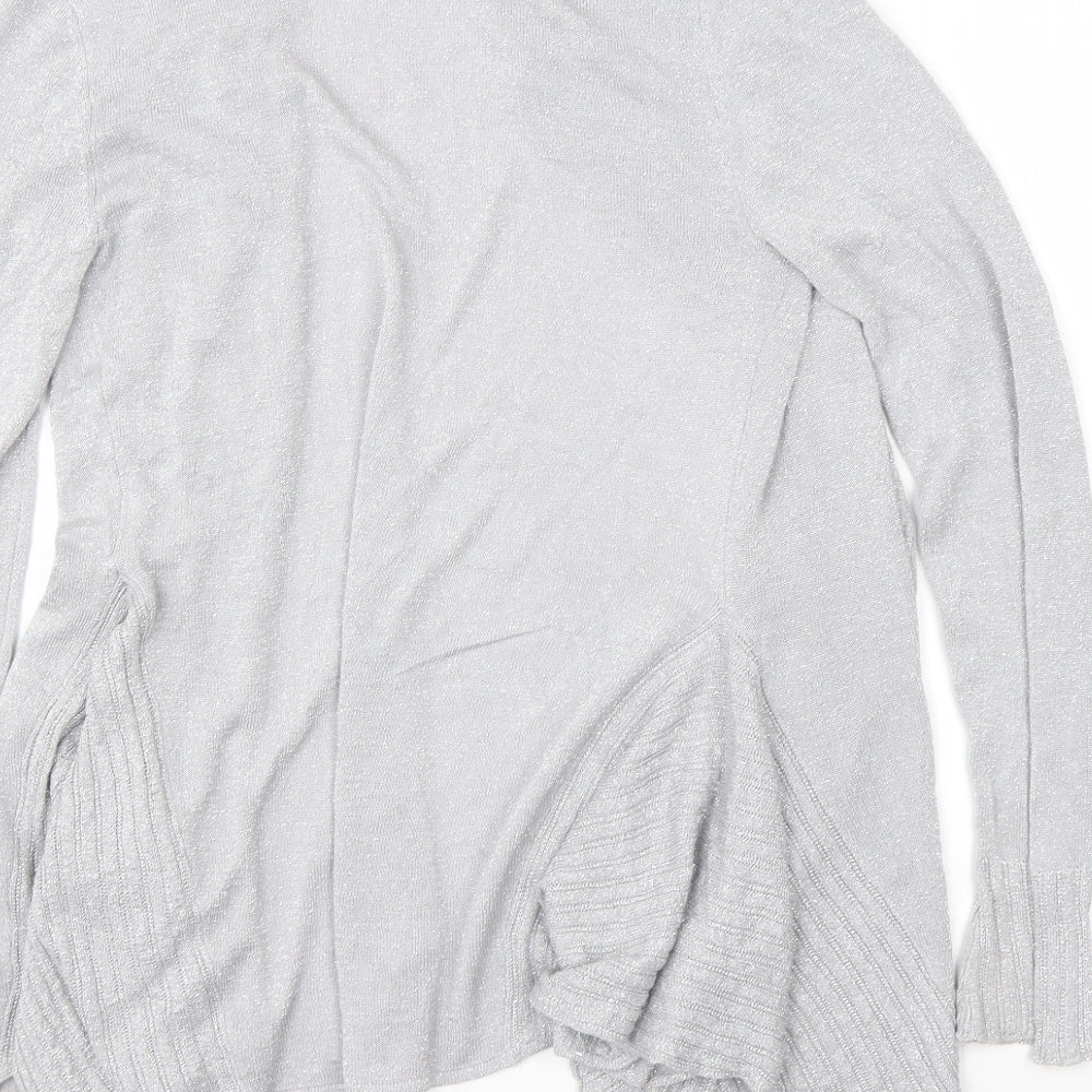 Belldini Womens Grey Round Neck  Viscose Cardigan Jumper Size S