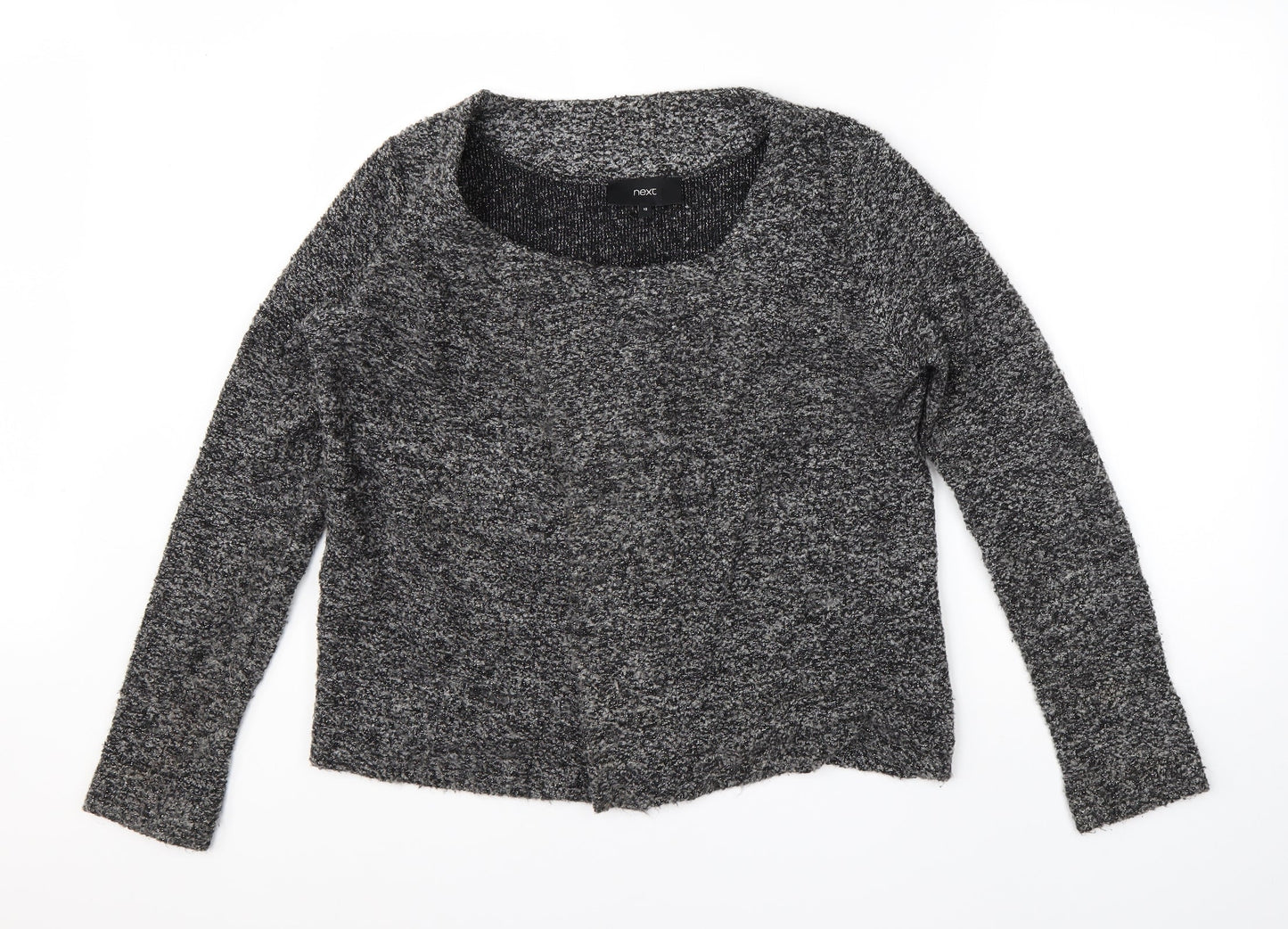 NEXT Womens Black Round Neck  Acrylic Cardigan Jumper Size 12
