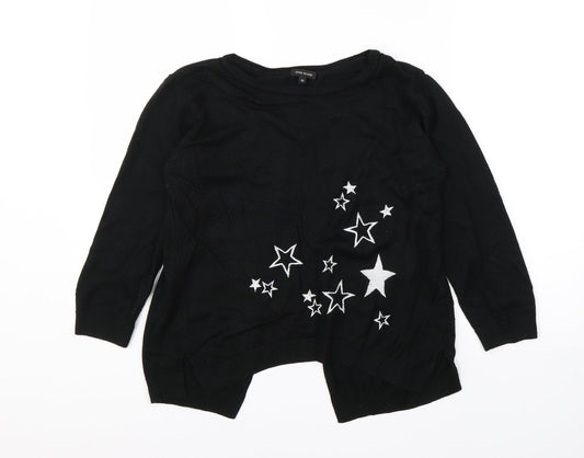 River Island Womens Black Round Neck  Viscose Cardigan Jumper Size 10
