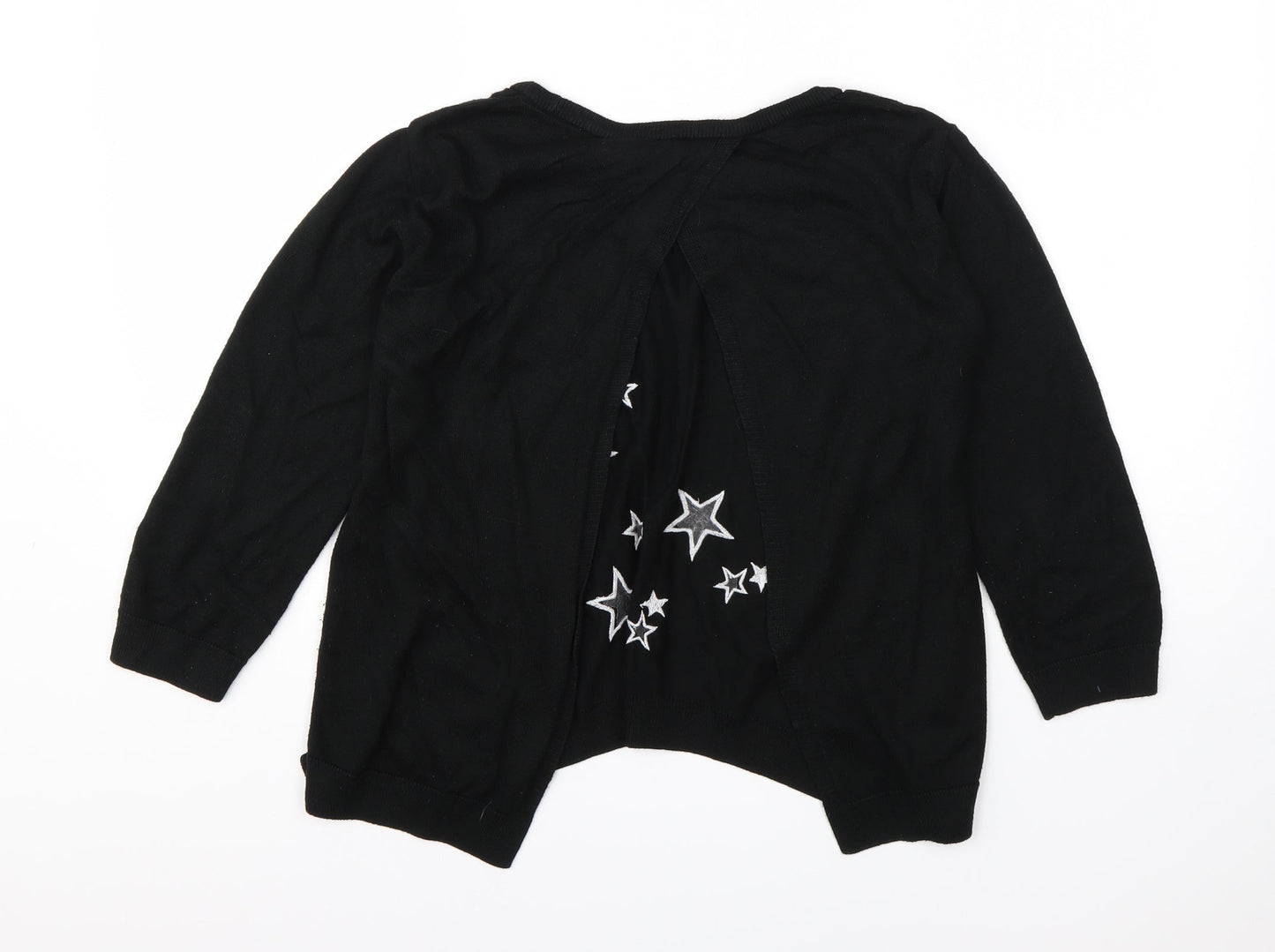 River Island Womens Black Round Neck  Viscose Cardigan Jumper Size 10