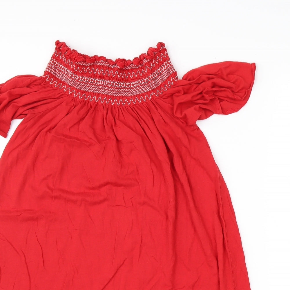 New Look Womens Red  Modal Shift  Size S  Square Neck