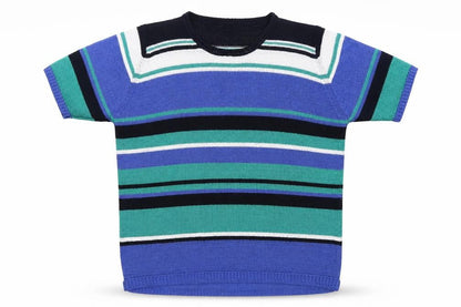 EWM Womens Blue Round Neck Striped Polyester Pullover Jumper Size XL