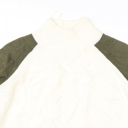 Marks & Spencer Womens Beige High Neck  Acrylic Pullover Jumper Size S