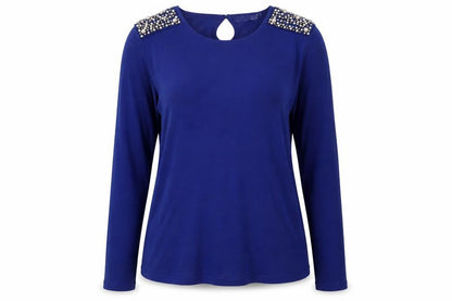 Darling  Womens Blue Round Neck  Viscose Pullover Jumper Size M