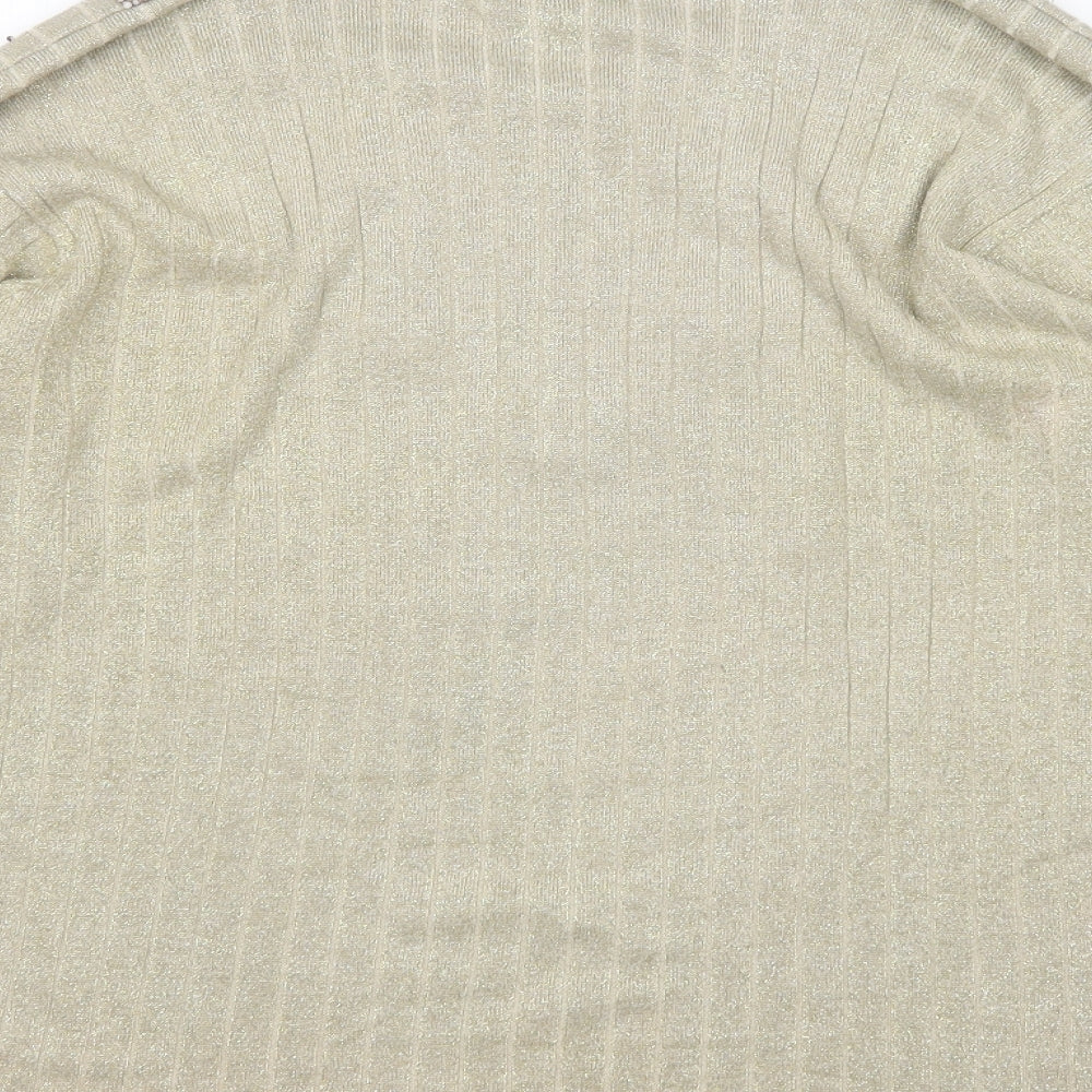 Casamia Womens Gold Round Neck  Rayon Pullover Jumper One Size