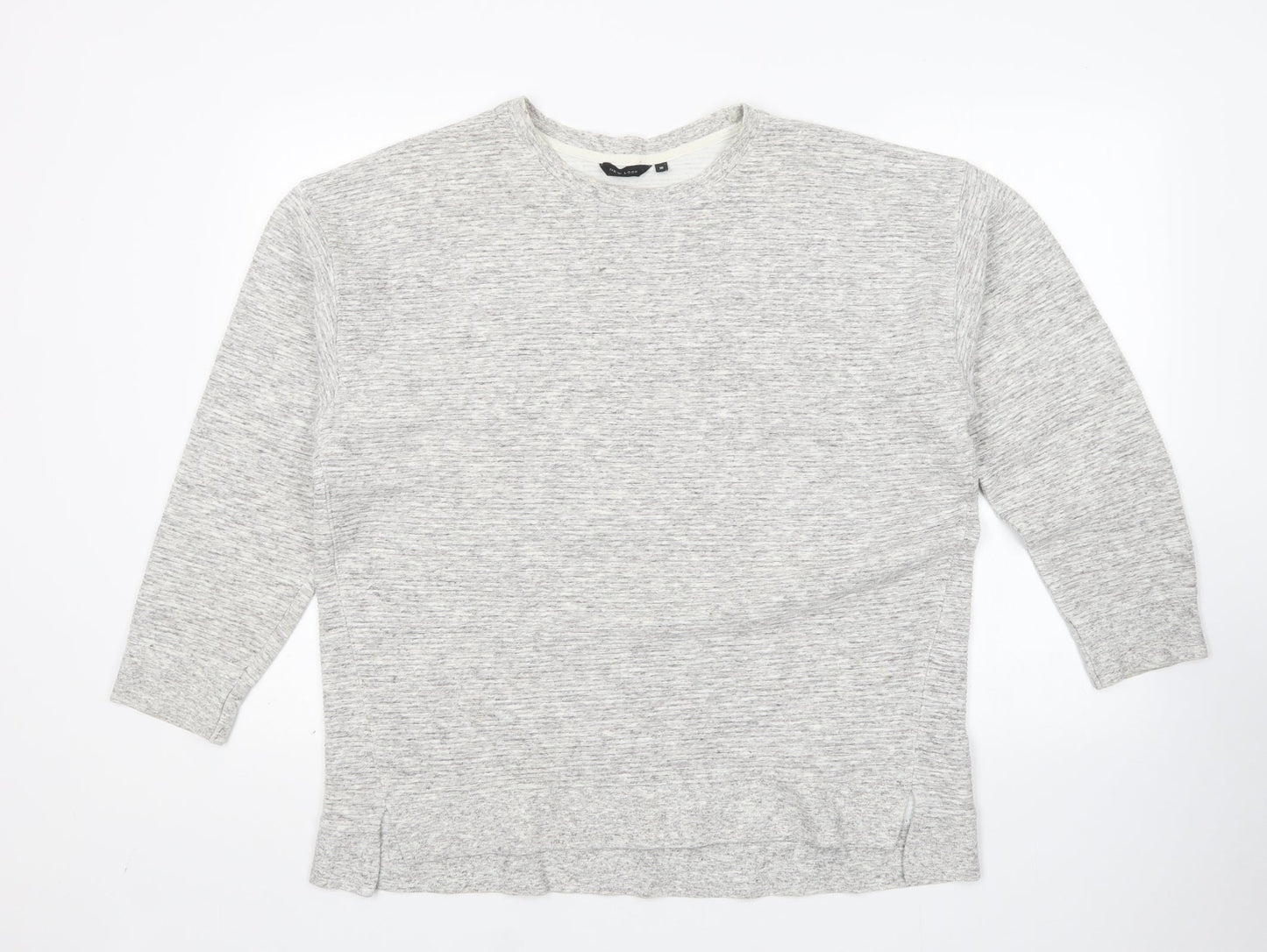 New Look Womens Grey Round Neck  Cotton Pullover Jumper Size 16