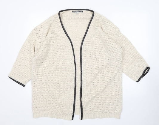 Venca Womens Beige V-Neck  Acrylic Cardigan Jumper Size 18