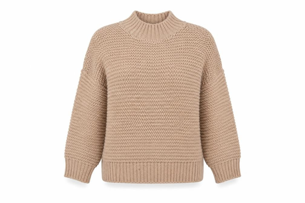 Missguided Womens Brown Mock Neck  Acrylic Pullover Jumper Size S