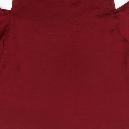 Preloved Papaya Womens Red  Polyester Basic T-Shirt Size 12 Round Neck - Label