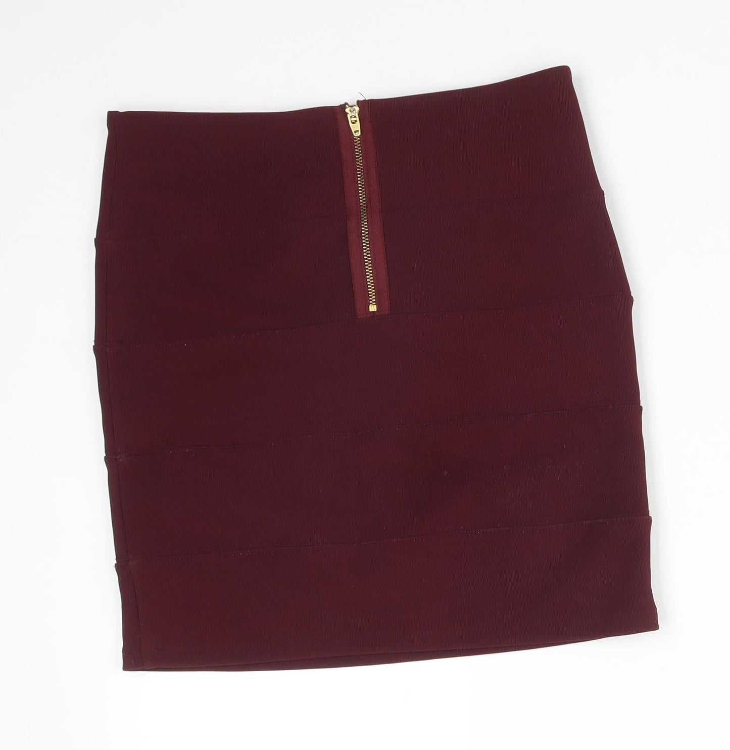Topshop Womens Red  Polyester Straight & Pencil Skirt Size 10