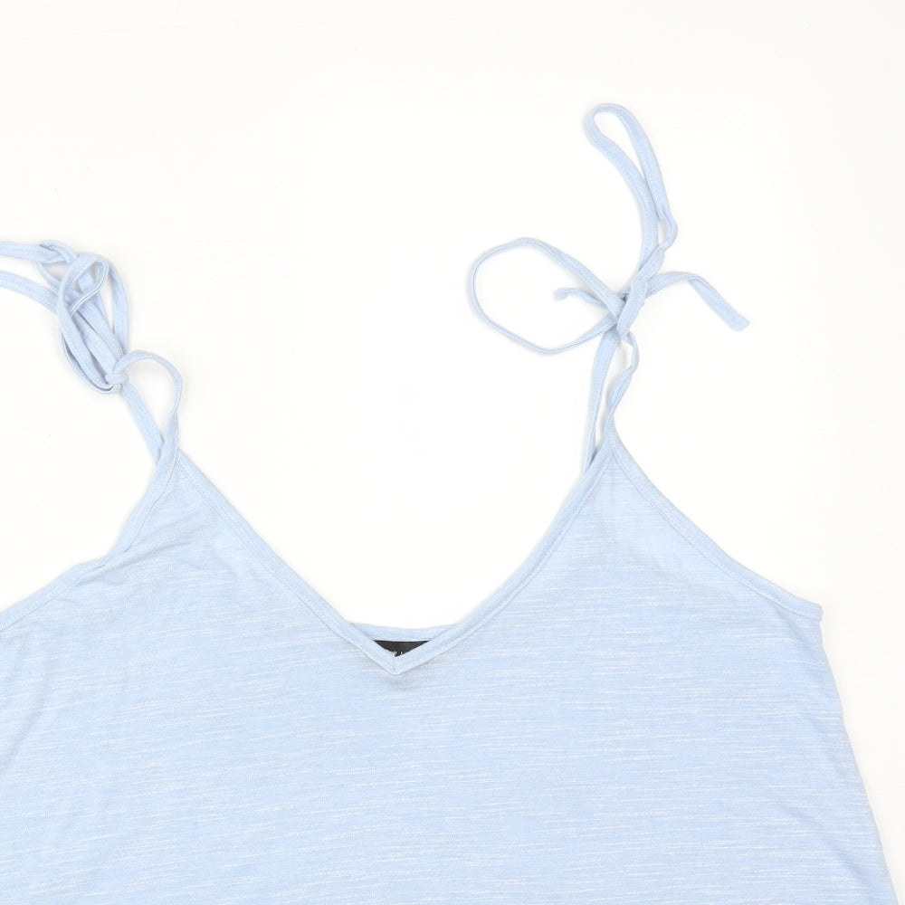 New Look Womens Blue  Polyester Camisole T-Shirt Size 12 V-Neck