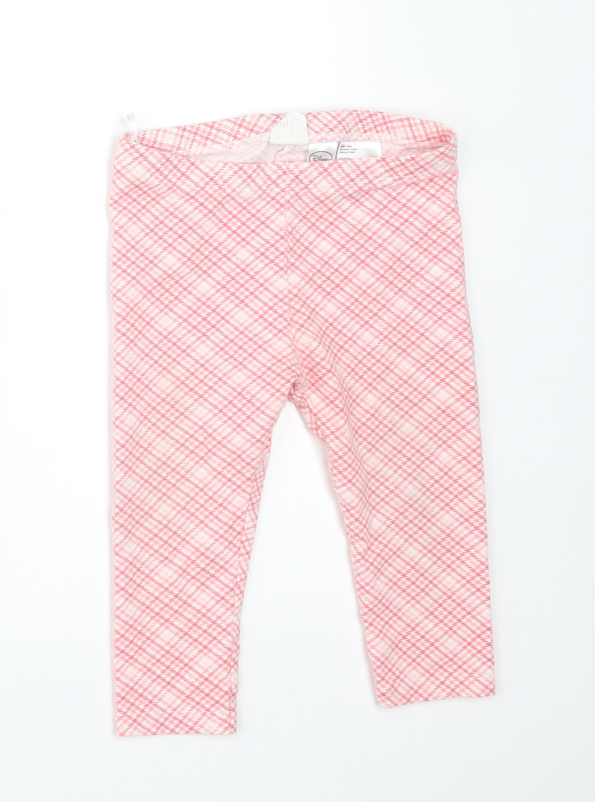 H&M Girls Pink Houndstooth Cotton  Leggings Size 18 Months   - DISNEY