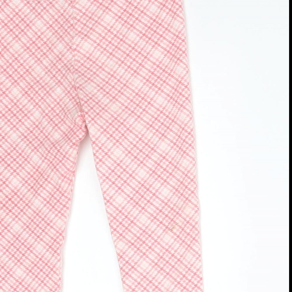 H&M Girls Pink Houndstooth Cotton  Leggings Size 18 Months   - DISNEY