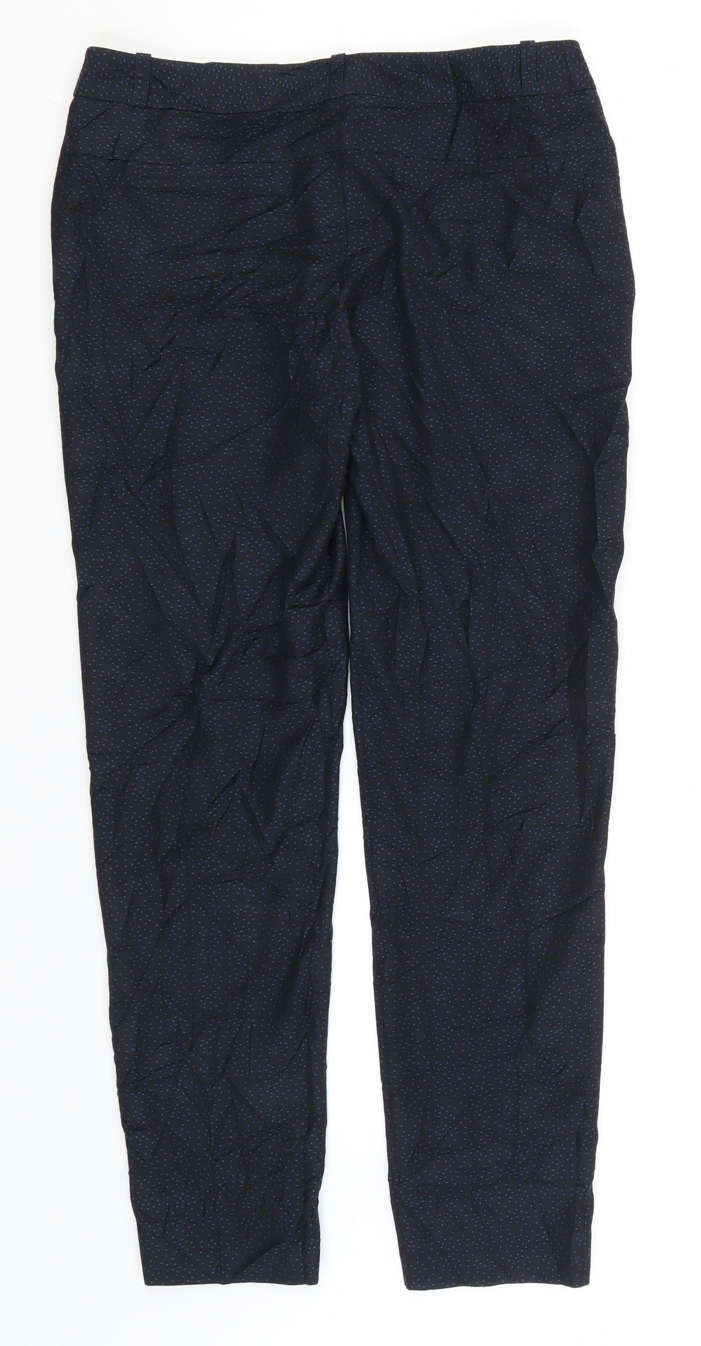 NEXT Womens Blue Polka Dot Polyester Trousers  Size 10 L30 in Regular