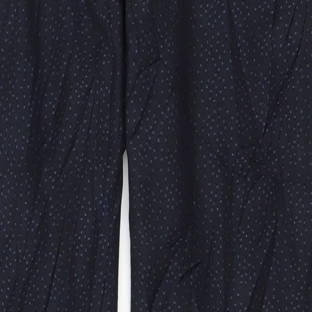 NEXT Womens Blue Polka Dot Polyester Trousers  Size 10 L30 in Regular