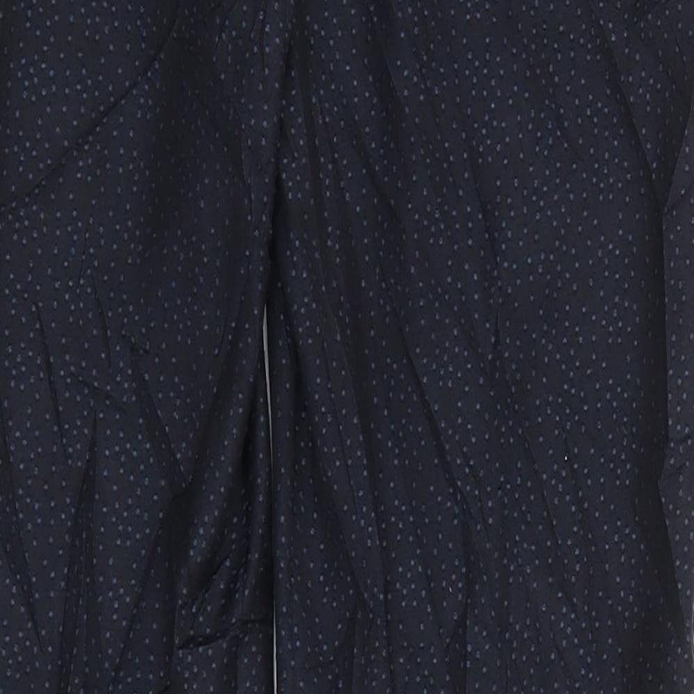 NEXT Womens Blue Polka Dot Polyester Trousers  Size 10 L30 in Regular