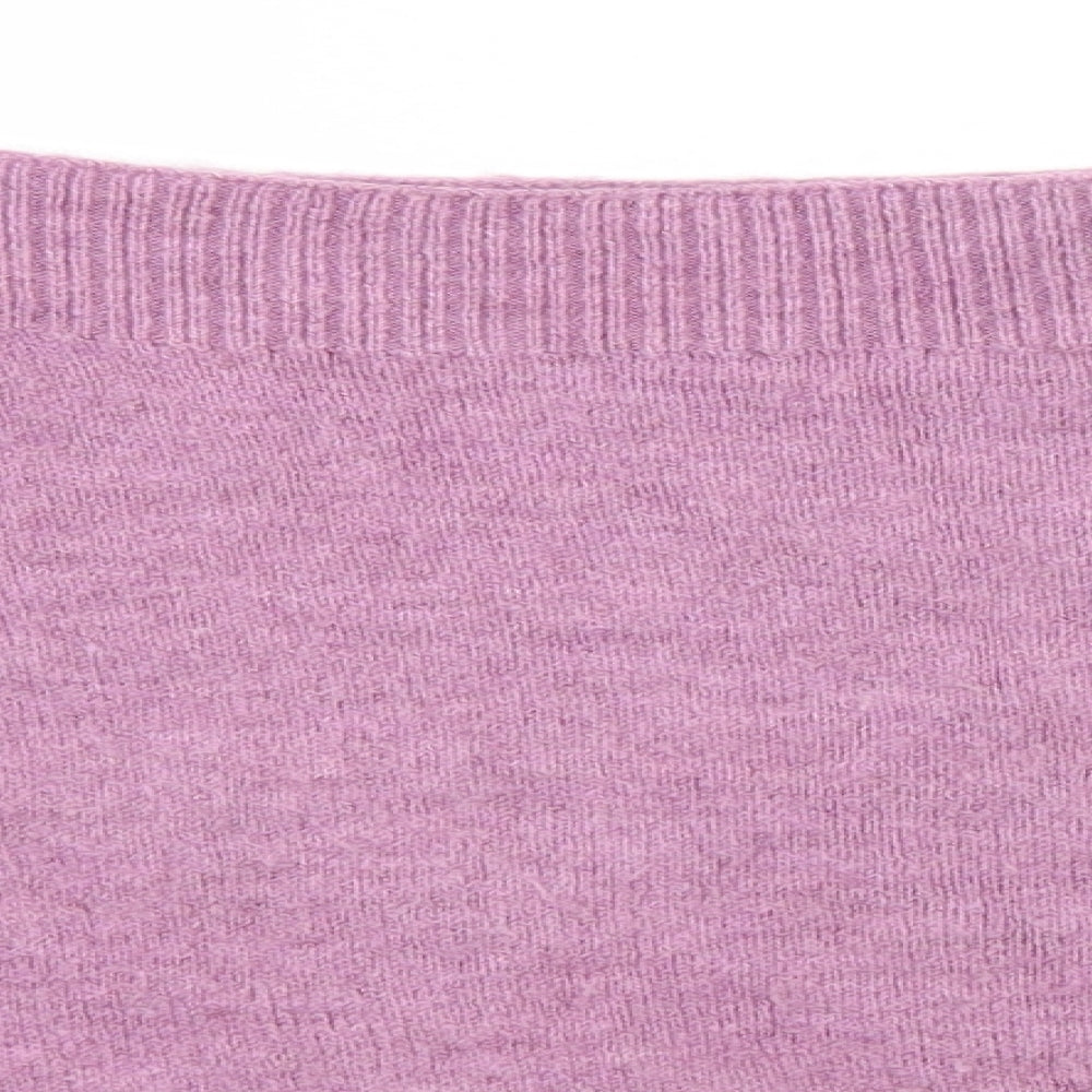 Marks and Spencer Womens Pink Square Neck  Acrylic Henley Jumper Size M