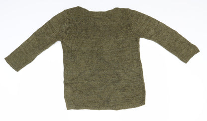 Dorothy Perkins Womens Brown Round Neck  Acrylic Pullover Jumper Size 10