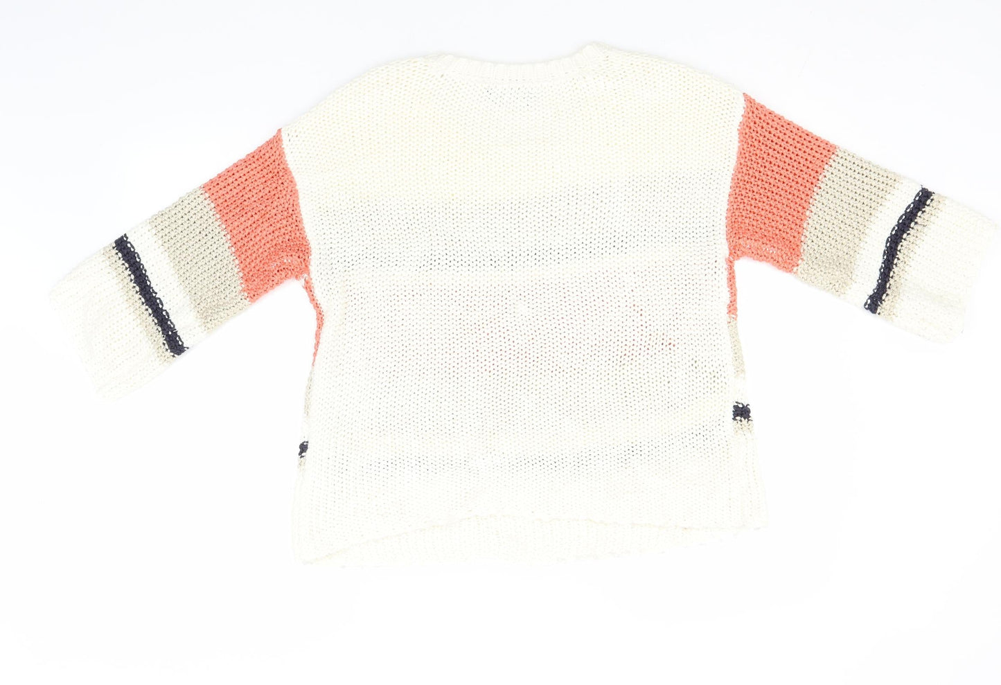 Dorothy Perkins Womens Pink Round Neck Striped Acrylic Pullover Jumper Size 16