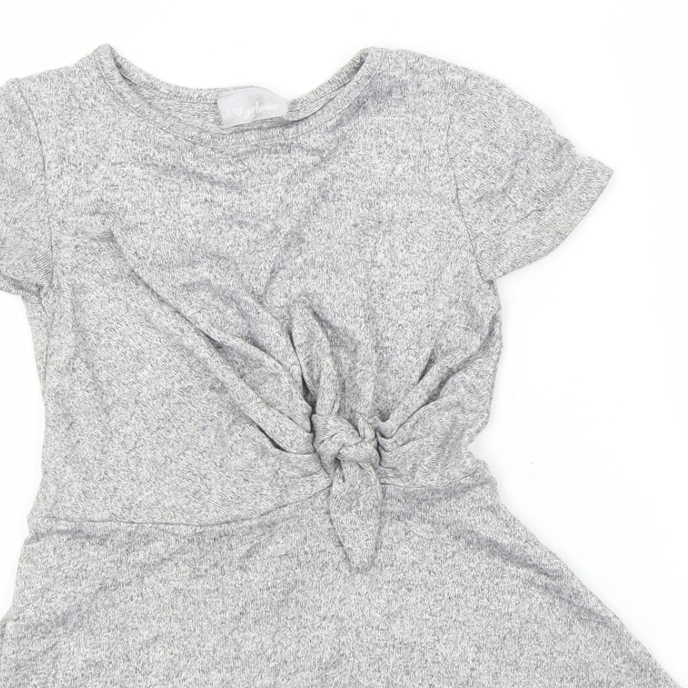 Preworn Girls Silver   A-Line    Round Neck