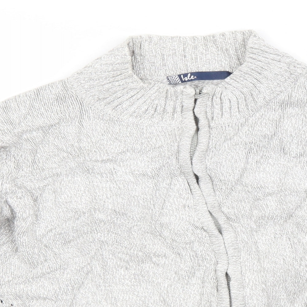 EWM Womens Grey Crew Neck  Cotton Full Zip Jumper Size 18