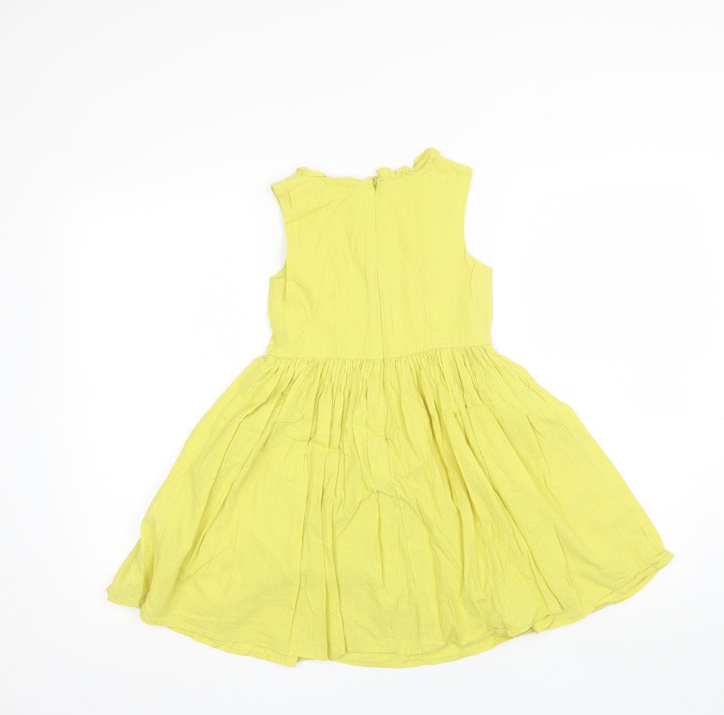 NEXT Girls Yellow  Cotton Shift  Size 7 Years  Round Neck