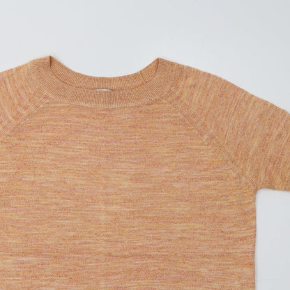 Tu Womens Orange Crew Neck  Polyester Pullover Jumper Size 12