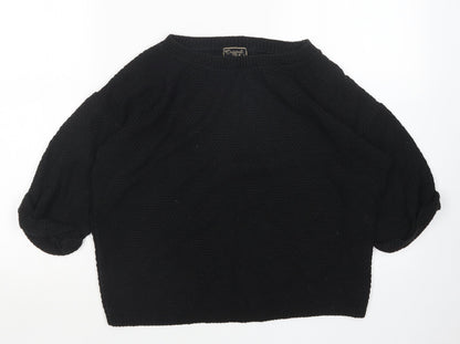 Preworn Womens Black Round Neck  Acrylic Pullover Jumper Size S