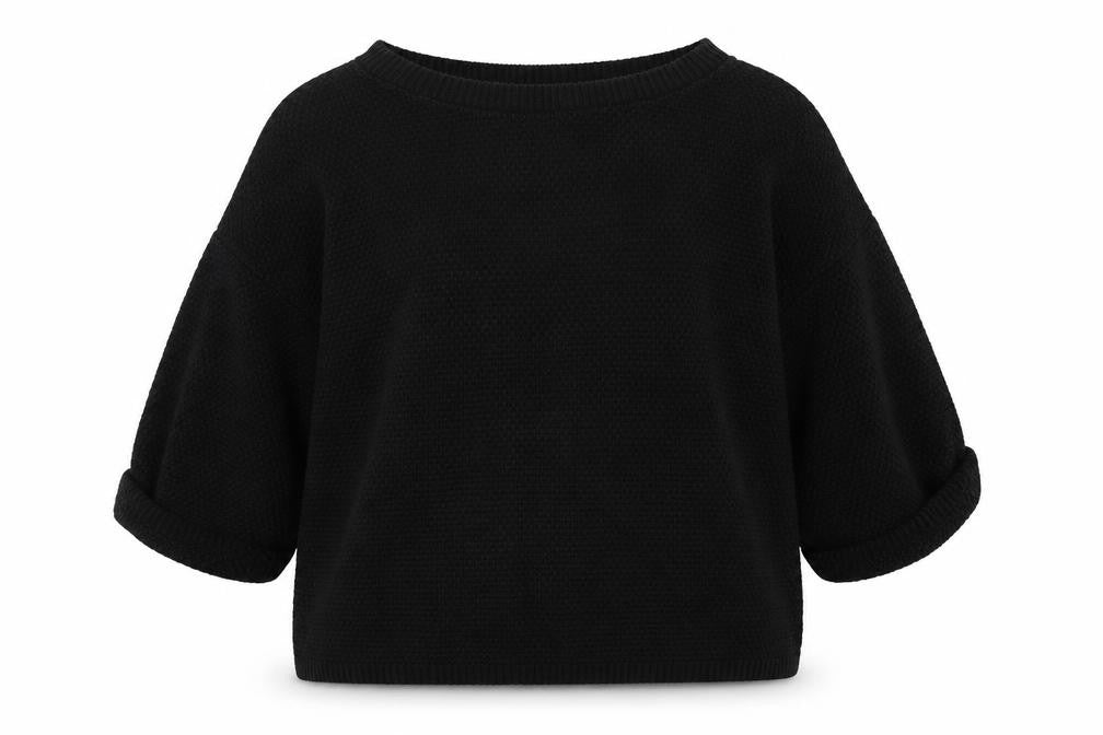 Preworn Womens Black Round Neck  Acrylic Pullover Jumper Size S