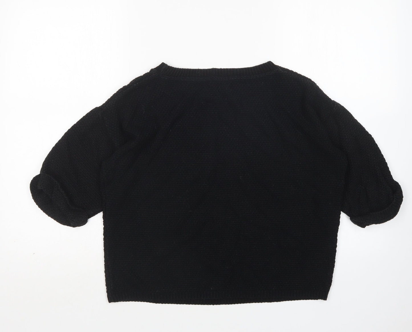 Preworn Womens Black Round Neck  Acrylic Pullover Jumper Size S