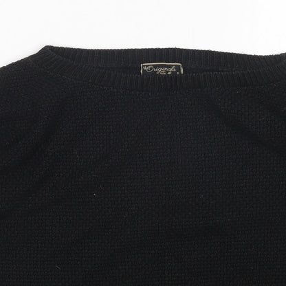 Preworn Womens Black Round Neck  Acrylic Pullover Jumper Size S